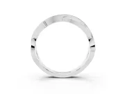 Round Diamond Pavé Twist Band Set in White gold with Bezel Setting