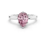 Pear-Shaped Engagement Ring Setting for a Fancy Pink Lab-Grown Diamond | Sterling Silver - Design NV-24888