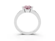 Oval Tension Style Engagement Ring Setting for a Fancy Pink Lab-Grown Diamond | Sterling Silver