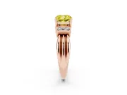 Cushion Cut Bar-Set Engagement Ring Setting for a Fancy Yellow Lab-Grown Diamond | Rose Gold