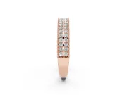 Round Diamond Pavé Eternity Band Set in Rose gold with Milgrain Edge
