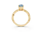 Marquise Twisted Solitaire Engagement Ring Setting for a Fancy Blue Lab-Grown Diamond | Yellow Gold