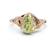 Pear-Shaped Leaf Bypass Solitaire Engagement Ring Setting for a Fancy Yellow Lab-Grown Diamond | Rose Gold