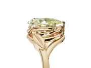 Pear-Shaped Leaf Bypass Solitaire Engagement Ring Setting for a Fancy Yellow Lab-Grown Diamond | Yellow Gold