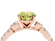 Oval Leaf Pavé Engagement Ring Setting for a Fancy Yellow Lab-Grown Diamond | Rose Gold