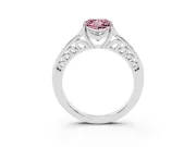 Princess Cut Floral Pavé Engagement Ring Setting for a Fancy Pink Lab-Grown Diamond | Platinum