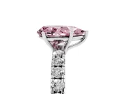 Pear-Shaped Pave Engagement Ring Setting for a Fancy Pink Lab-Grown Diamond | Shared Prong Band | Sterling Silver