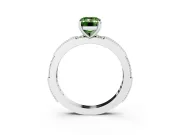 Emerald Cut Vintage Pavé Engagement Ring Setting for a Fancy Green Lab-Grown Diamond | Platinum