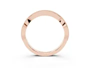 Round Lab-Grown Diamond Milgrain Channel Set Contour Wedding Band | Smooth Top | Rose Gold