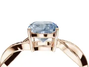 Cushion Cut Twisted Pavé Solitaire Engagement Ring Setting for a Fancy Blue Lab-Grown Diamond | Open Basket | Rose Gold