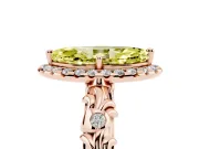 Marquise Leaf Halo Engagement Ring Setting for a Fancy Yellow Lab-Grown Diamond | Rose Gold