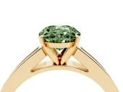 Oval Channel Engagement Ring Setting for a Fancy Green Lab-Grown Diamond | Yellow Gold