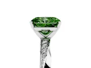 Radiant Cut Twisted Pave Engagement Ring Setting for a Fancy Green Lab-Grown Diamond | Ribbon Band | Platinum