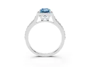 Radiant Cut Halo Engagement Ring Setting for a Fancy Blue Lab-Grown Diamond | Sterling Silver - Design NV-24729