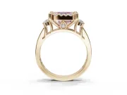 Asscher Cut Halo Engagement Ring Setting for a Fancy Pink Lab-Grown Diamond | Graduated Channel Band | Yellow Gold