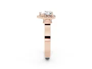 Heart-Shaped Halo Engagement Ring Setting | Pointed Pave Shoulders | Rose Gold