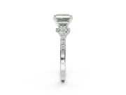 Princess Cut Pavé Solitaire Engagement Ring Setting for a Fancy Green Lab-Grown Diamond | Crossover Gallery | Platinum