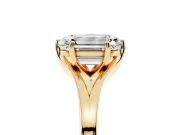 Emerald Cut Split Shank Solitaire Engagement Ring Setting | Plain Polished | Yellow Gold