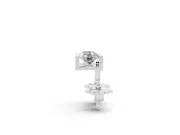 Round Lab-Grown Diamond Bar Set Solitaire Stud Earrings | Open Sides | White Gold