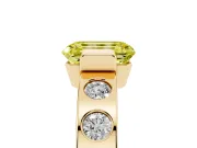 Emerald Cut Tension Style Engagement Ring Setting for a Fancy Yellow Lab-Grown Diamond | Yellow Gold