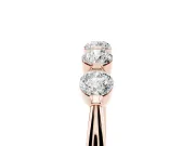 Round Lab-Grown Diamond Five-Stone Bar Set Wedding Band | Raised Row | Rose Gold
