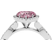 Heart-Shaped Twisted Halo Engagement Ring Setting for a Fancy Pink Lab-Grown Diamond | White Gold