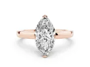 Marquise Solitaire Engagement Ring Setting | Flat Tab Prongs | Rose Gold