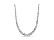 Round Lab-Grown Diamond Graduated Bezel Tennis Necklace | Close-Set Bezels | White Gold