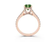 Cushion Cut Hidden Halo Pave Engagement Ring Setting for a Fancy Green Lab-Grown Diamond | Claw Prongs | Rose Gold