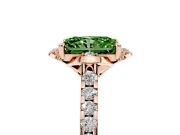Radiant Cut Floral Petal Engagement Ring Setting for a Fancy Green Lab-Grown Diamond | Petal Accents | Rose Gold