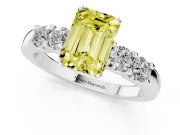 Emerald Cut Five Stone Engagement Ring Setting for a Fancy Yellow Lab-Grown Diamond | Platinum