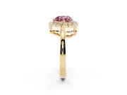 Heart-Shaped Halo Engagement Ring Setting for a Fancy Pink Lab-Grown Diamond | Yellow Gold - Design NV-24719
