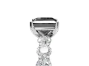 Princess Cut Side Stone Engagement Ring Setting for a Black Center | Platinum