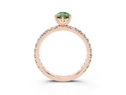 Pear-Shaped Pavé Engagement Ring Setting for a Fancy Green Lab-Grown Diamond | Rose Gold