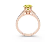 Round Split Shank Engagement Ring Setting for a Fancy Yellow Lab-Grown Diamond | Rose Gold