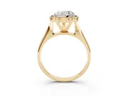 Heart-Shaped Halo Engagement Ring Setting | Square Profile Band | Yellow Gold
