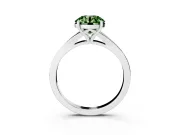Round Pave Solitaire Engagement Ring Setting for a Fancy Green Lab-Grown Diamond | Sweeping Shoulders | White Gold