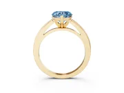 Heart-Shaped Solitaire Engagement Ring Setting for a Fancy Blue Lab-Grown Diamond | Stepped Flat Band | Yellow Gold