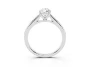 Pear Cut Diamond Solitaire Ring Set in White gold with Cathedral Band and Prong Setting