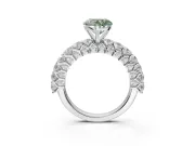 Heart-Shaped Shared Prong Engagement Ring Setting for a Fancy Green Lab-Grown Diamond | White Gold