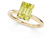 Emerald Cut Hidden Halo Ring Setting for a Fancy Yellow Lab-Grown Diamond | Yellow Gold
