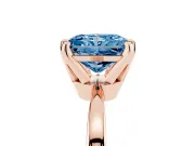 Radiant Cut Tapered Solitaire Engagement Ring Setting for a Fancy Blue Lab-Grown Diamond | Claw Prong Head | Rose Gold