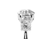 Round Cut Diamond Three-Stone Ring Set in Silver with Pear Side Stones