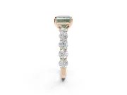 Princess Cut Engagement Ring Setting for a Fancy Green Lab-Grown Diamond | Rose Gold - Design NV-24455