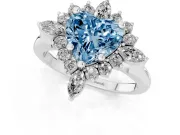 Heart-Shaped Engagement Ring Setting for a Fancy Blue Lab-Grown Diamond | White Gold - Design NV-24790