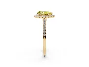Pear-Shaped Halo Engagement Ring Setting for a Fancy Yellow Lab-Grown Diamond | Pave Shoulders | Yellow Gold
