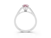 Fancy Pink Pear Cut Diamond Solitaire Engagement Ring Set in Platinum with Prong Setting and Tapered Band