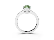 Fancy Green Marquise Cut Diamond Solitaire Ring Set in Platinum with Prong Head and Smooth Polished Band