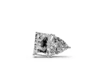 Radiant Lab-Grown Diamond Two-Stone Pendant Necklace | Claw Prong Setting | Sterling Silver