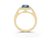 Princess Cut Framed Halo Engagement Ring Setting for a Fancy Blue Lab-Grown Diamond | Yellow Gold
